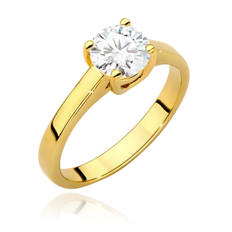 Przejdź do produktu Pierścionek zaręczynowy z żółtego złota z diamentem 1,00ct Fire Of Love