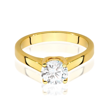 Przejdź do produktu Pierścionek zaręczynowy z żółtego złota z diamentem 1,00ct Fire Of Love
