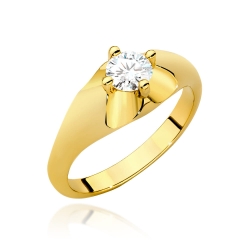 Pierścionek zaręczynowy z żółtego złota z brylantem 0,50ct Fire Of Love