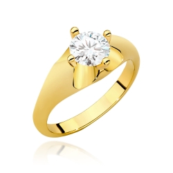Pierścionek zaręczynowy z żółtego złota z brylantem 0,70ct Fire Of Love