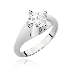 Pierścionek zaręczynowy z białego złota z brylantem 1,00ct Fire Of Love