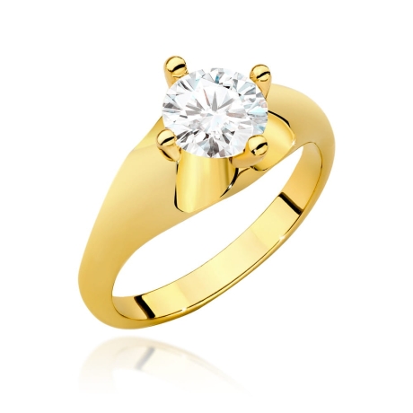 Przejdź do produktu Pierścionek zaręczynowy z żółtego złota z brylantem 1,00ct Fire Of Love 
