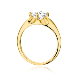 Pierścionek zaręczynowy z żółtego złota z brylantem 1,00ct Fire Of Love