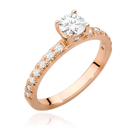 Przejdź do produktu Pierścionek zaręczynowy z różowego złota z centralnym diamentem 0,50ct Fire Of Love 