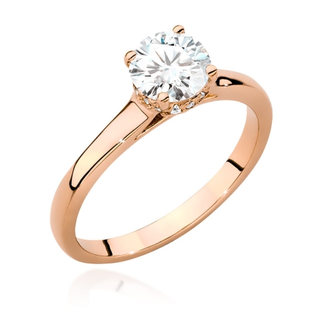 Przejdź do produktu Pierścionek zaręczynowy z różowego złota z centralnym diamentem 0,70ct Fire Of Love