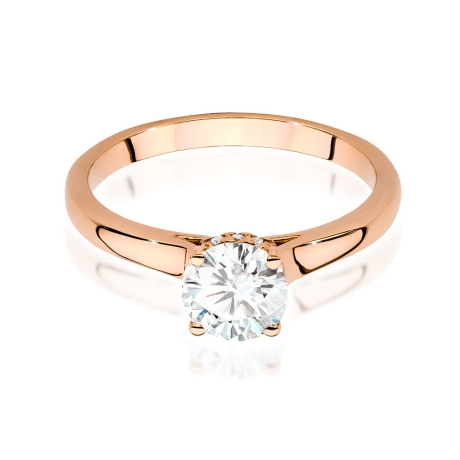 Przejdź do produktu Pierścionek zaręczynowy z różowego złota z centralnym diamentem 0,70ct Fire Of Love