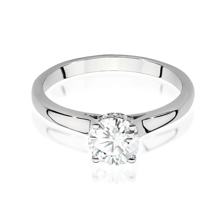 Pierścionek zaręczynowy z białego złota z centralnym diamentem 0,70ct Fire Of Love
