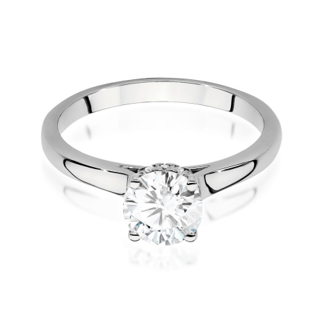 Przejdź do produktu Pierścionek zaręczynowy z białego złota z centralnym diamentem 1,00ct Fire Of Love