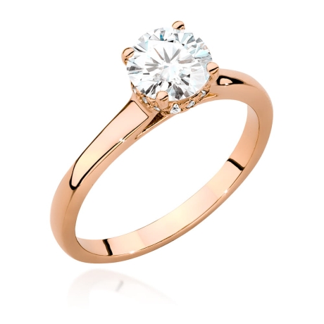 Przejdź do produktu Pierścionek zaręczynowy z różowego złota z centralnym diamentem 1,00ct Fire Of Love