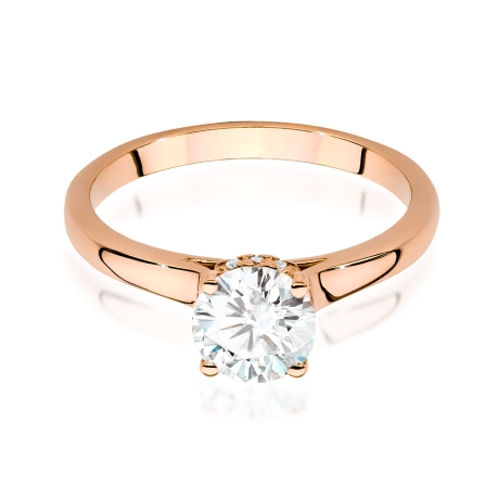Przejdź do produktu Pierścionek zaręczynowy z różowego złota z centralnym diamentem 1,00ct Fire Of Love
