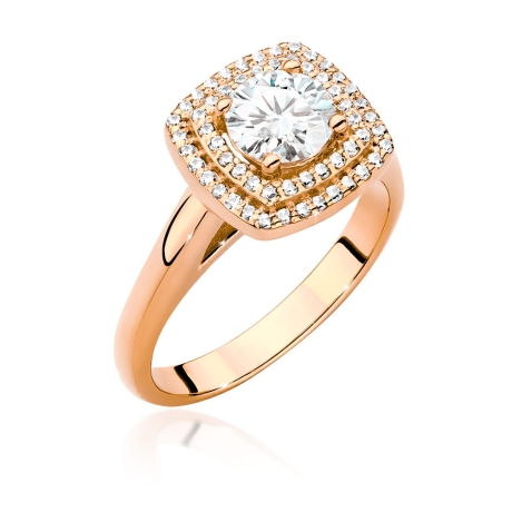 Przejdź do produktu Pierścionek zaręczynowy z różowego złota z centralnym diamentem 0,70ct Fire Of Love
