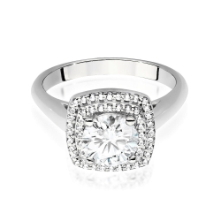 Pierścionek zaręczynowy z białego złota z centralnym diamentem 1,00ct Fire Of Love