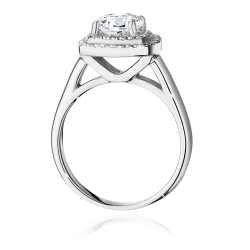 Pierścionek zaręczynowy z białego złota z centralnym diamentem 1,00ct Fire Of Love