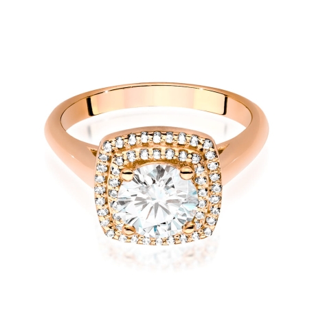 Przejdź do produktu Pierścionek zaręczynowy z różowego złota z centralnym diamentem 1,00ct Fire Of Love