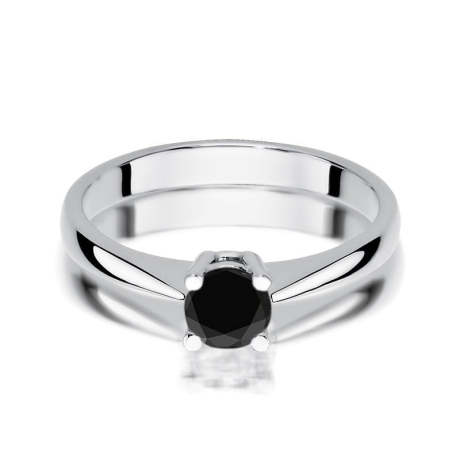 Przejdź do produktu Pierścionek zaręczynowy z białego złota z czarnym diamentem 0,60ct Paris Love 