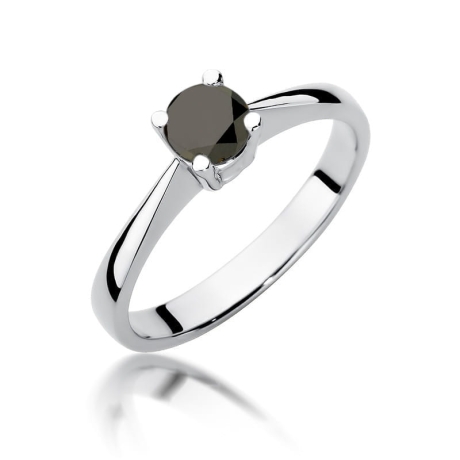 Przejdź do produktu Pierścionek zaręczynowy z białego złota z czarnym diamentem 0,60ct Paris Love 