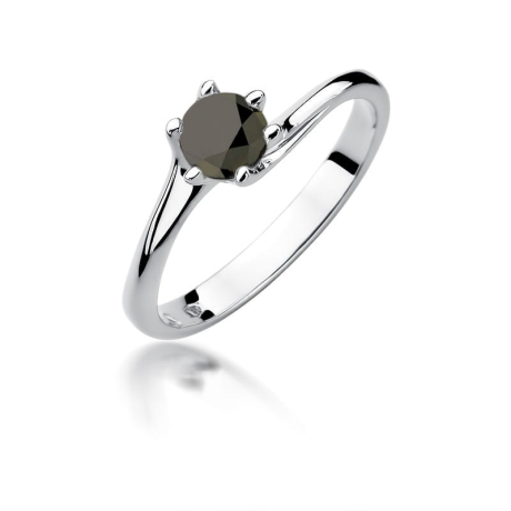 Przejdź do produktu Pierścionek zaręczynowy z białego złota z czarnym diamentem 0,60ct Paris Love