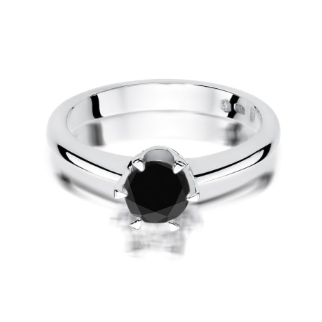 Przejdź do produktu Pierścionek zaręczynowy z białego złota z czarnym diamentem 0,60ct Paris Love