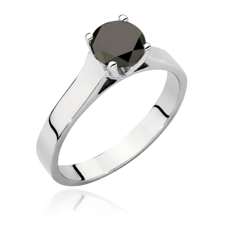 Przejdź do produktu Pierścionek zaręczynowy z białego złota z czarnym diamentem 1,00ct Paris Love