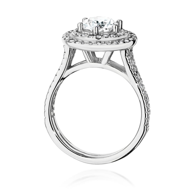 Pierścionek zaręczynowy z białego złota z centralnym diamentem 1,00ct Fire Of Love