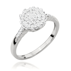 Pierścionek zaręczynowy z białego złota z diamentami 0,23ct Fire Of Love