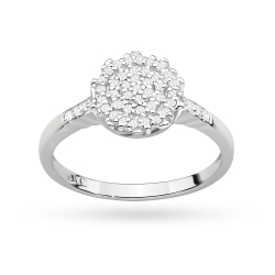 Pierścionek zaręczynowy z białego złota z diamentami 0,23ct Fire Of Love