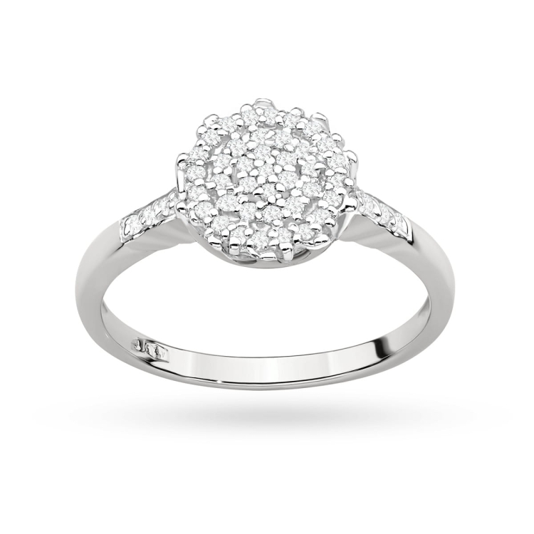 Pierścionek zaręczynowy z białego złota z diamentami 0,23ct Fire Of Love