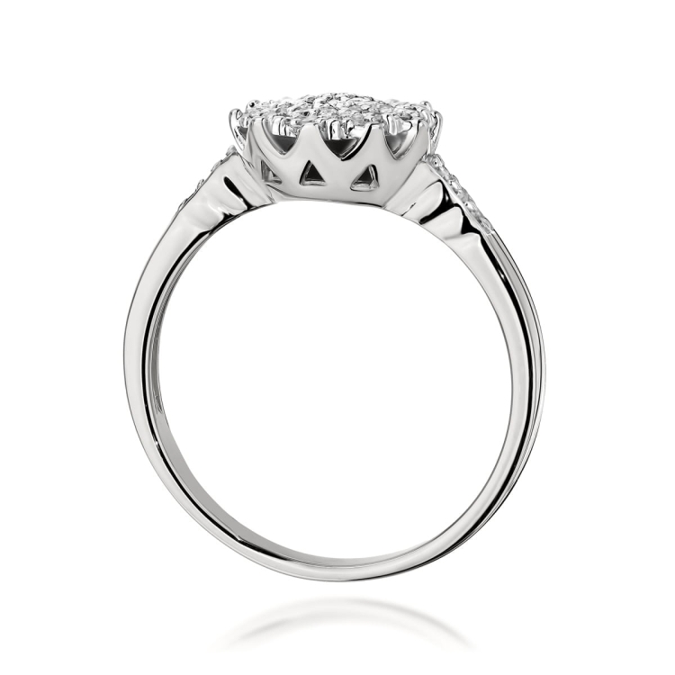 Pierścionek zaręczynowy z białego złota z diamentami 0,23ct Fire Of Love