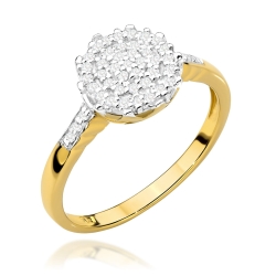 Pierścionek zaręczynowy z żółtego złota z diamentami 0,23ct Fire Of Love