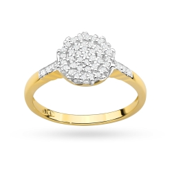 Pierścionek zaręczynowy z żółtego złota z diamentami 0,23ct Fire Of Love