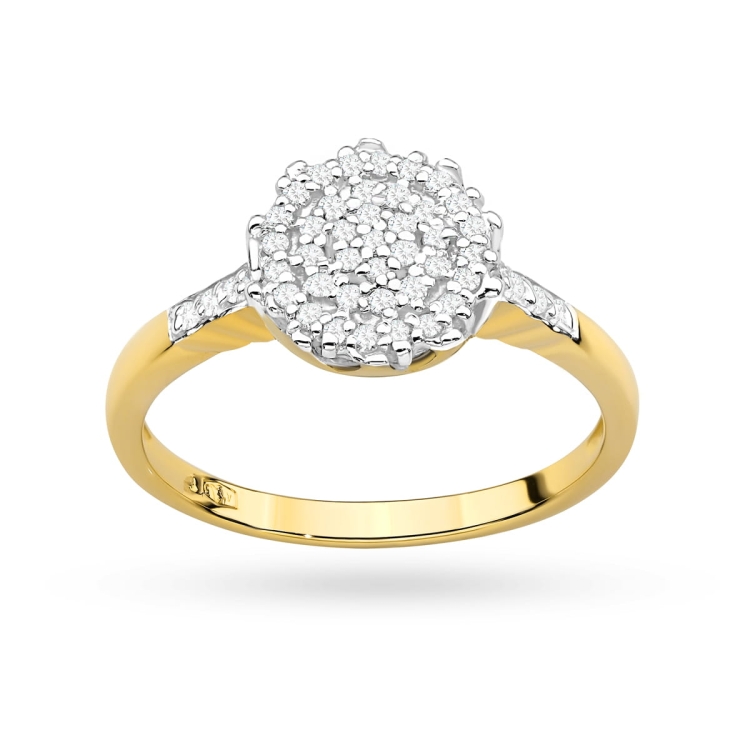 Pierścionek zaręczynowy z żółtego złota z diamentami 0,23ct Fire Of Love
