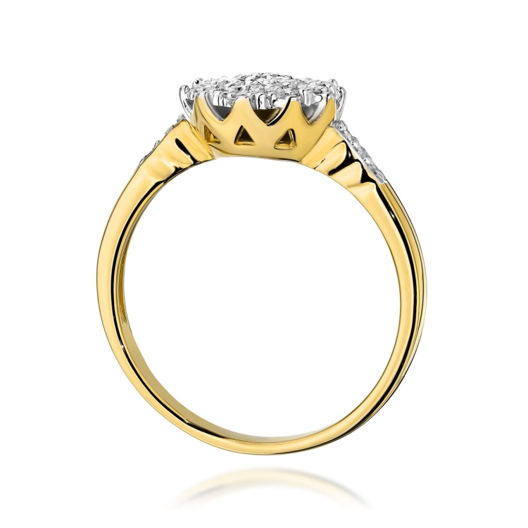 Pierścionek zaręczynowy z żółtego złota z diamentami 0,23ct Fire Of Love