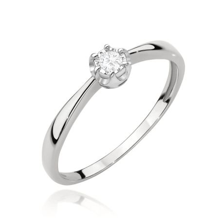 Przejdź do produktu Pierścionek zaręczynowy z białego złota z diamentem 0,06ct Fire Of Love