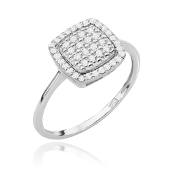 Pierścionek zaręczynowy z białego złota z diamentami 0,28ct Fire Of Love