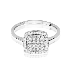 Pierścionek zaręczynowy z białego złota z diamentami 0,28ct Fire Of Love