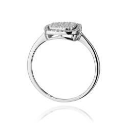 Pierścionek zaręczynowy z białego złota z diamentami 0,28ct Fire Of Love