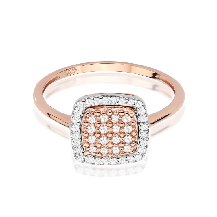 Pierścionek zaręczynowy z różowego złota z diamentami 0,28ct Fire Of Love