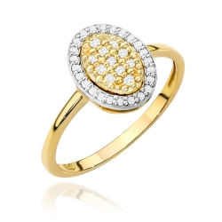Pierścionek zaręczynowy z żółtego złota z diamentami 0,20ct Fire Of Love