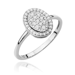 Pierścionek zaręczynowy z białego złota z diamentami 0,20ct Fire Of Love