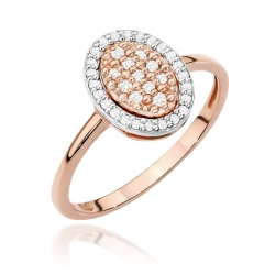 Pierścionek zaręczynowy z różowego złota z diamentami 0,20ct Fire Of Love