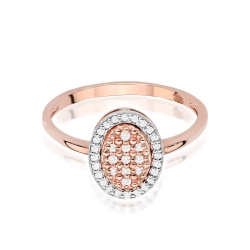 Pierścionek zaręczynowy z różowego złota z diamentami 0,20ct Fire Of Love