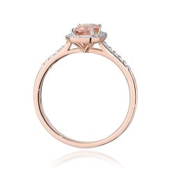 Pierścionek zaręczynowy z różowego złota z morganitem i diamentami 0,19ct Fire Of Love