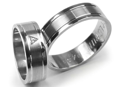 Obrączki ślubne z białego złota płaskie z cyrkonią 6mm Premium P-456-b
