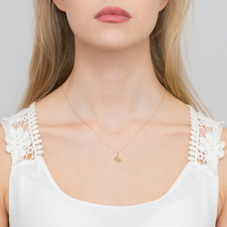 Przejdź do produktu Zawieszka z żółtego złota 585 z diamentem 0,005ct stópki The Diamonds