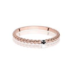 Pierścionek zaręczynowy z różowego złota z czarnym diamentem 0,02ct Fire Of Love