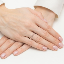 Pierścionek zaręczynowy z różowego złota z czarnym diamentem 0,02ct Fire Of Love