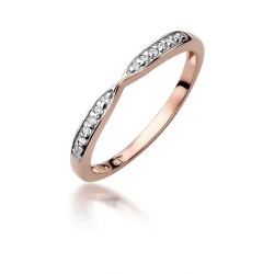 Pierścionek zaręczynowy z różowego złota z diamentami 0,10ct Fire Of Love