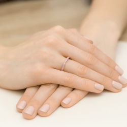 Pierścionek zaręczynowy z różowego złota z diamentami 0,10ct Fire Of Love