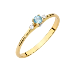 Pierścionek zaręczynowy z żółtego złota z topazem i diamentami 0,05ct Fire Of Love
