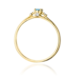 Pierścionek zaręczynowy z żółtego złota z topazem i diamentami 0,05ct Fire Of Love